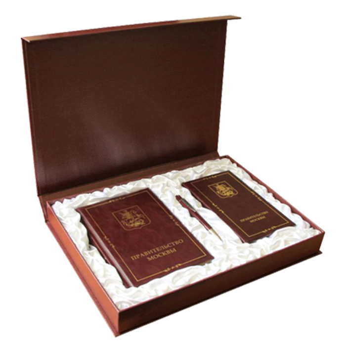 Gift set: A5 diary and a three-row business card holder for 60 business cards